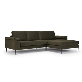 Lyon 3 personers sofa m. chaiselong | Grønt stof